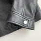 Barneys New York (XL) Black Leather Cafe Racer Motorcycle Jacket