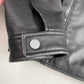 Barneys New York (XL) Black Leather Cafe Racer Motorcycle Jacket