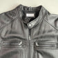 Barneys New York (XL) Black Leather Cafe Racer Motorcycle Jacket