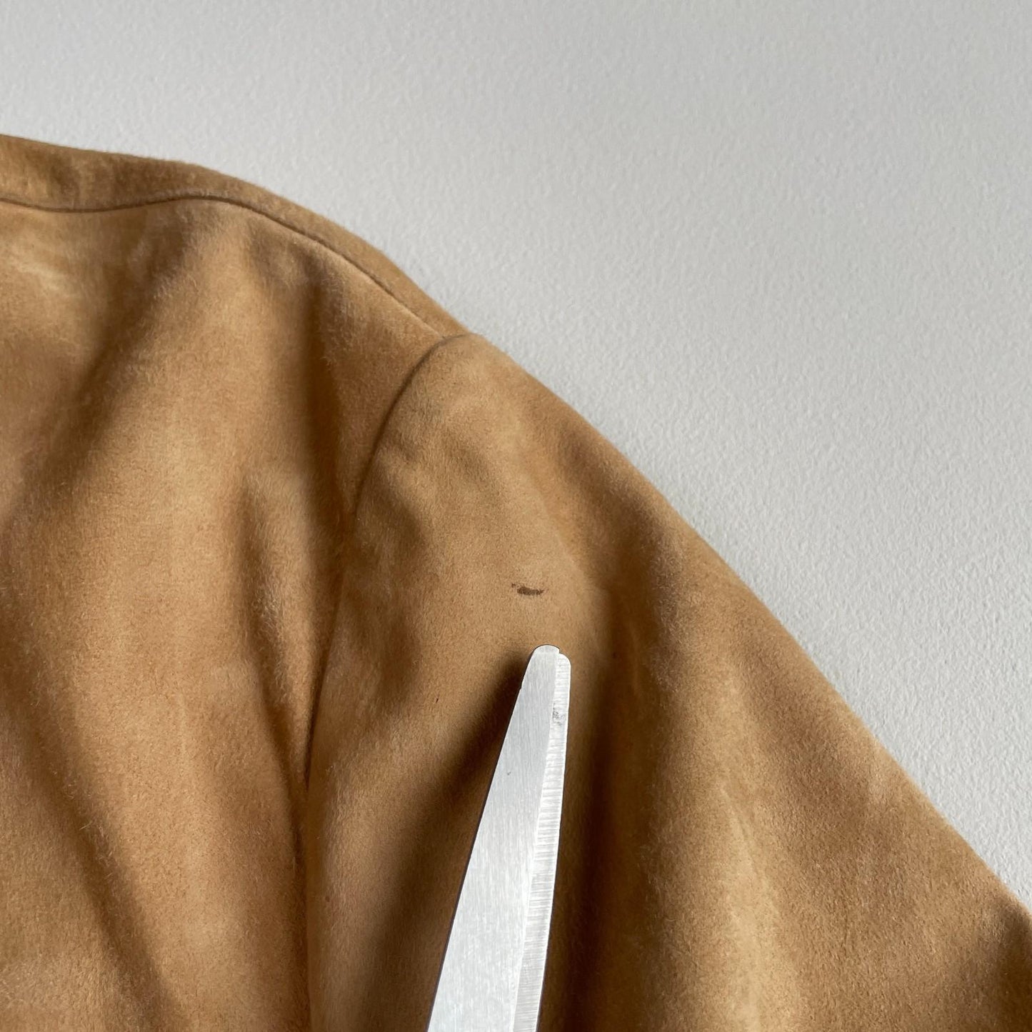 Armani Collezioni (44) Goat Suede Leather Metal Snap Button Chore Shirt Jacket