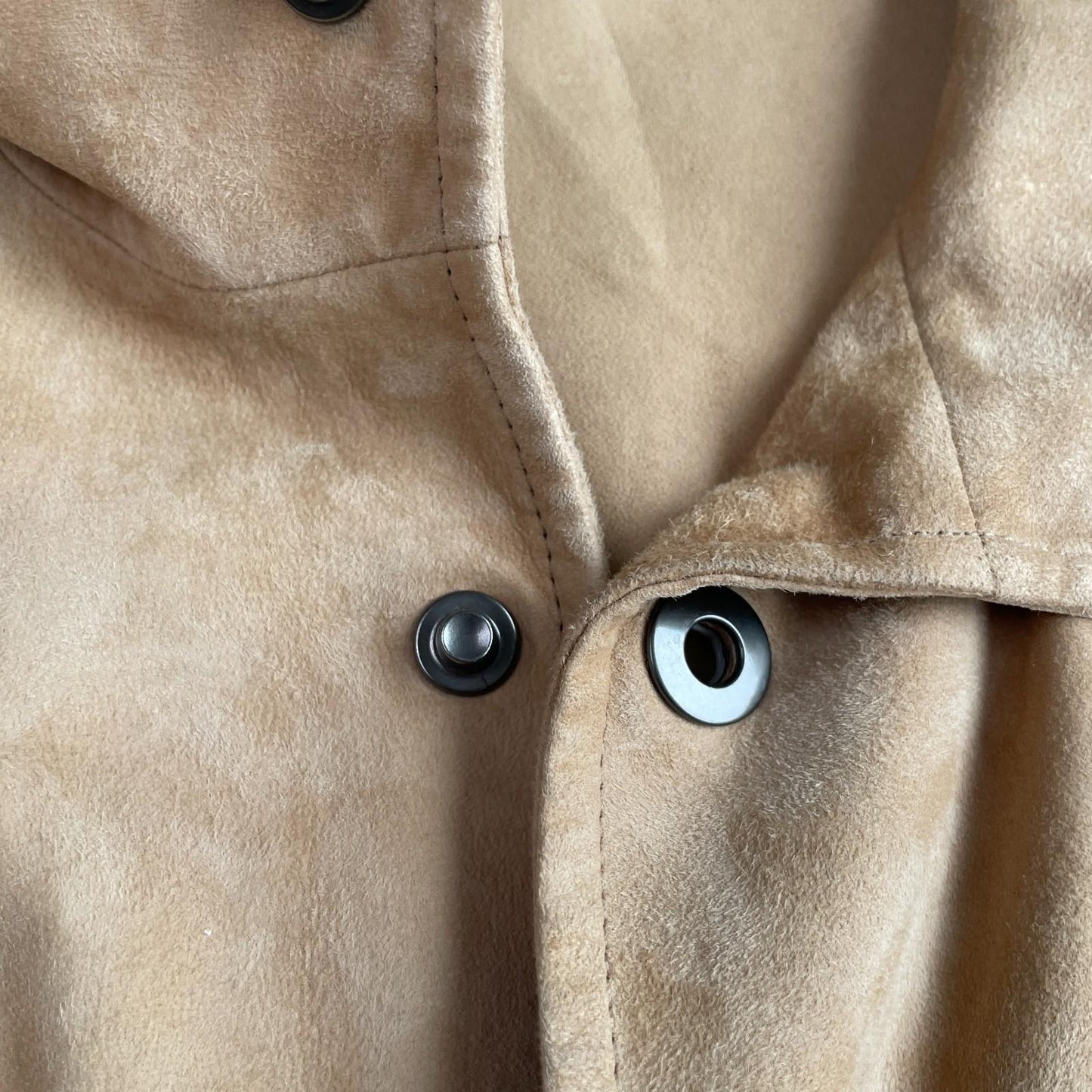 Armani Collezioni (44) Goat Suede Leather Metal Snap Button Chore Shirt Jacket