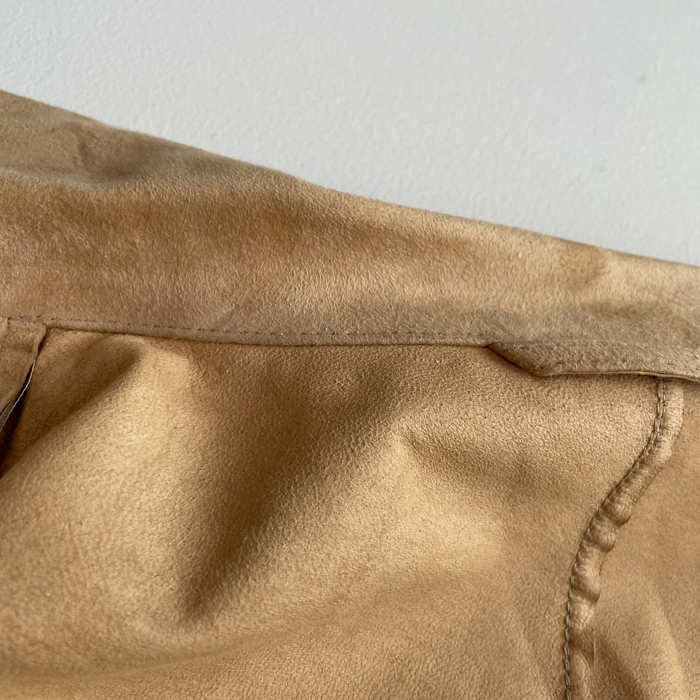 Armani Collezioni (44) Goat Suede Leather Metal Snap Button Chore Shirt Jacket