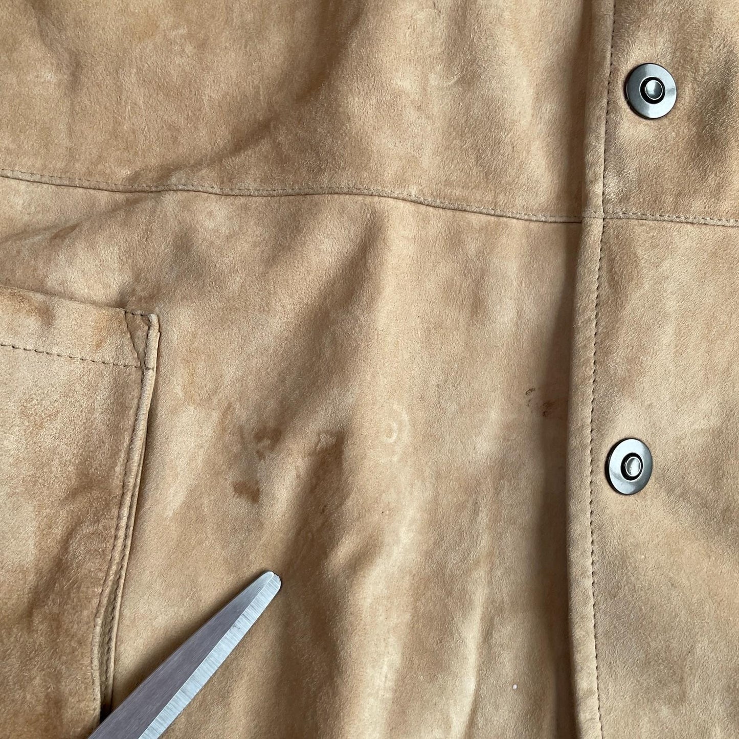 Armani Collezioni (44) Goat Suede Leather Metal Snap Button Chore Shirt Jacket