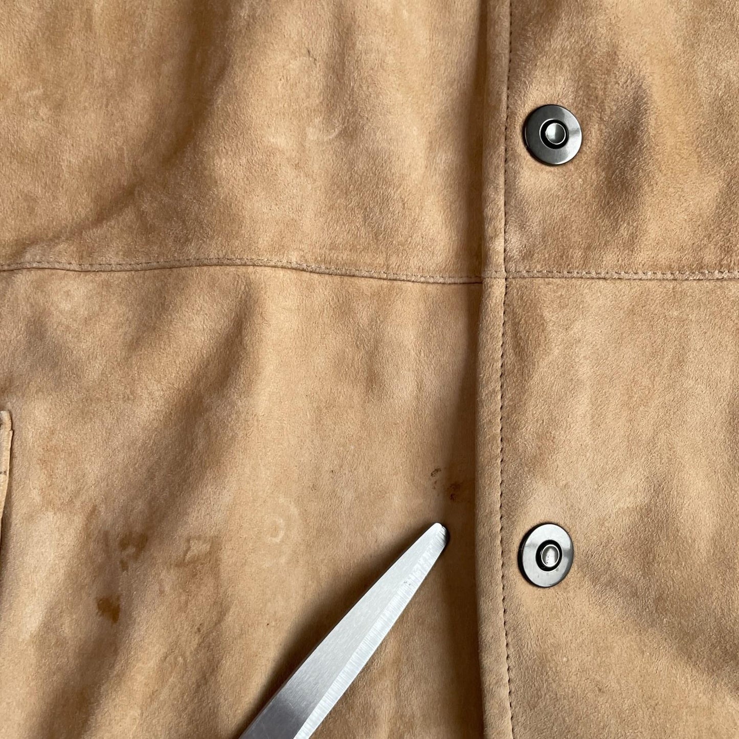 Armani Collezioni (44) Goat Suede Leather Metal Snap Button Chore Shirt Jacket