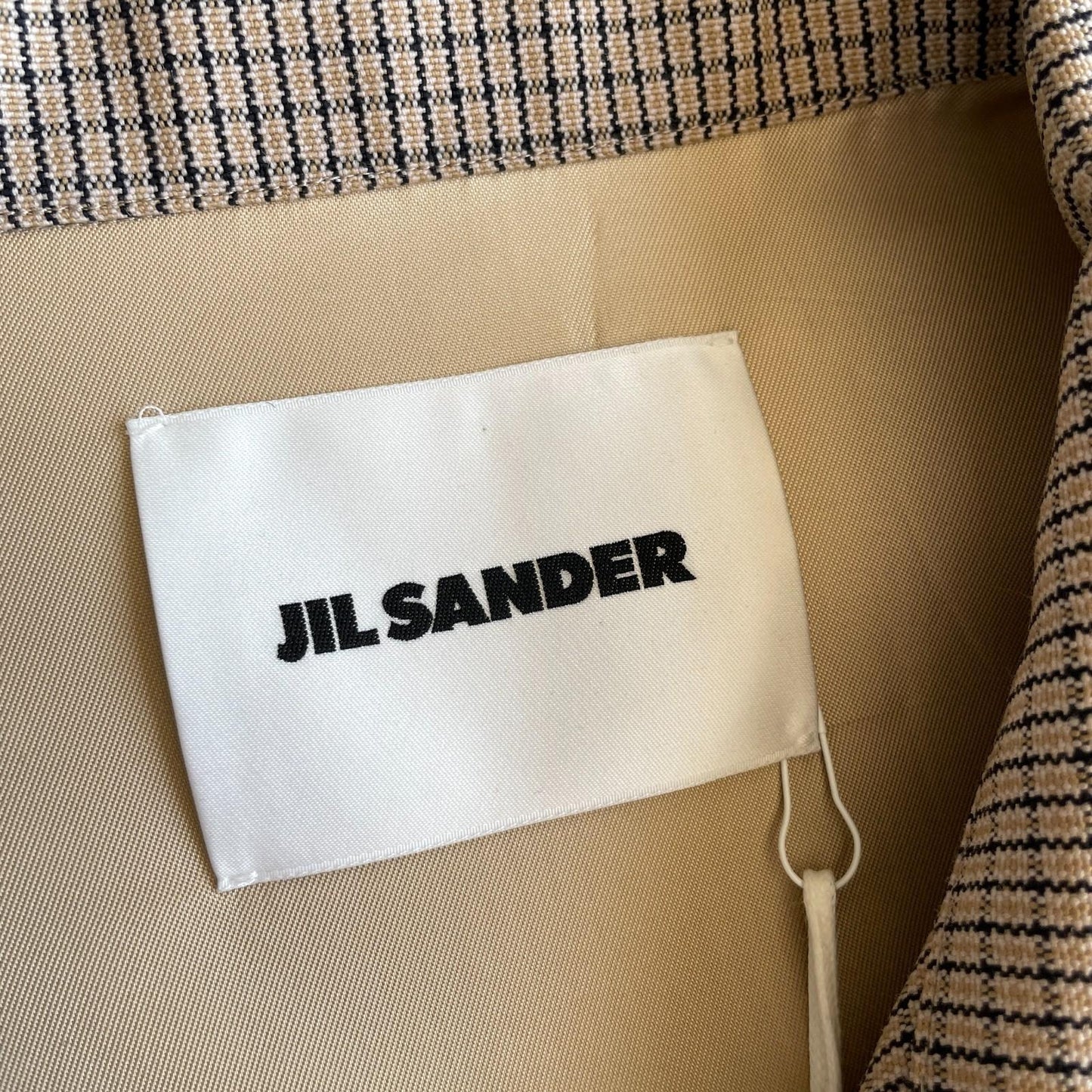 NWT Jil Sander (54 /2XL) 100% Wool Jacquard Grid Harrington-Style Jacket