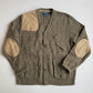 Polo Ralph Lauren (XL) 100% Wool Sage Green Check Twill Trim Cardigan Sweater