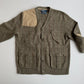Polo Ralph Lauren (XL) 100% Wool Sage Green Check Twill Trim Cardigan Sweater