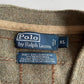 Polo Ralph Lauren (XL) 100% Wool Sage Green Check Twill Trim Cardigan Sweater