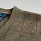 Polo Ralph Lauren (XL) 100% Wool Sage Green Check Twill Trim Cardigan Sweater