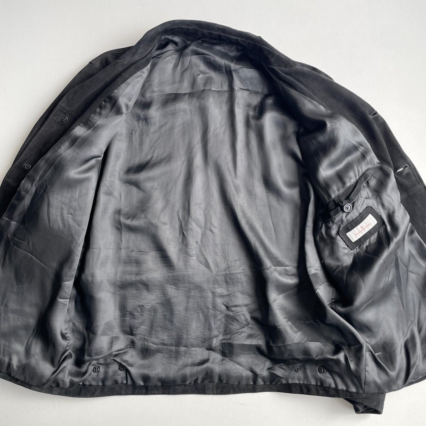 Ermenegildo Zenga (52/L) Black Suede Leather Button Front Jacket