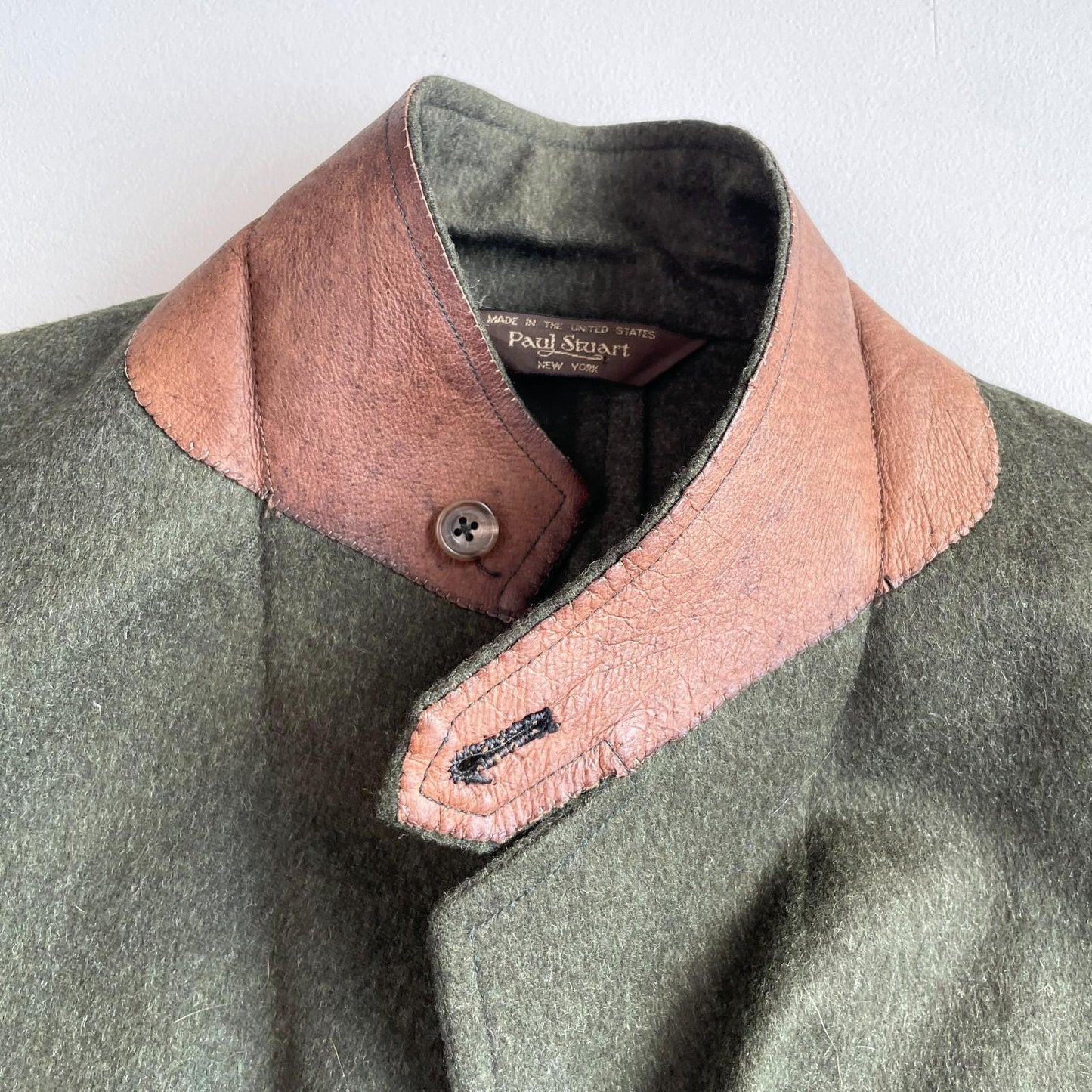 VNTG Paul Stuart (44L) Moss Green Flannel Wool Patch Pocket Country Sports Coat
