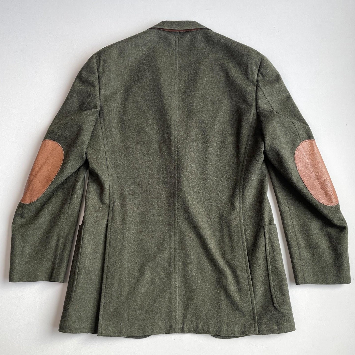 VNTG Paul Stuart (44L) Moss Green Flannel Wool Patch Pocket Country Sports Coat