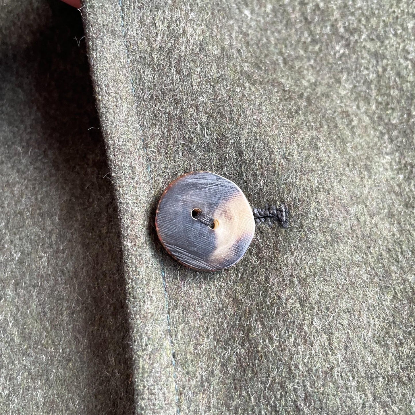 VNTG Paul Stuart (44L) Moss Green Flannel Wool Patch Pocket Country Sports Coat