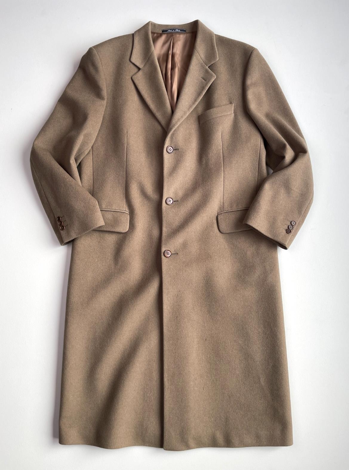 Saks Fifth Avenue (44) Wool Cashmere Made In Italy Camel Color Top Over Coat