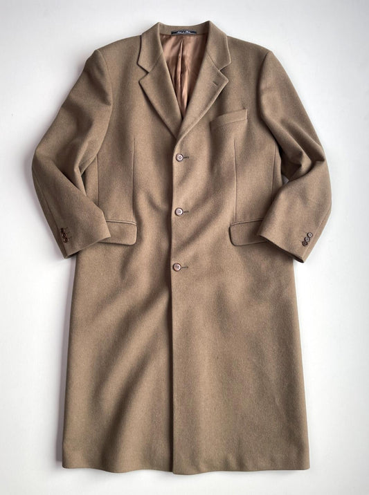 Saks Fifth Avenue (44) Wool Cashmere Made In Italy Camel Color Top Over Coat