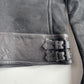 Belstaff (size 48 / M) Nubuck Leather Shearling Cafe Racer Black Jacket