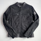 Belstaff (size 48 / M) Nubuck Leather Shearling Cafe Racer Black Jacket