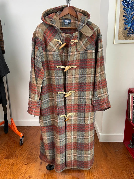 VNTG Polo Ralph Lauren (XL) Wool/Alpaca Brushed Plaid Duffle Coat