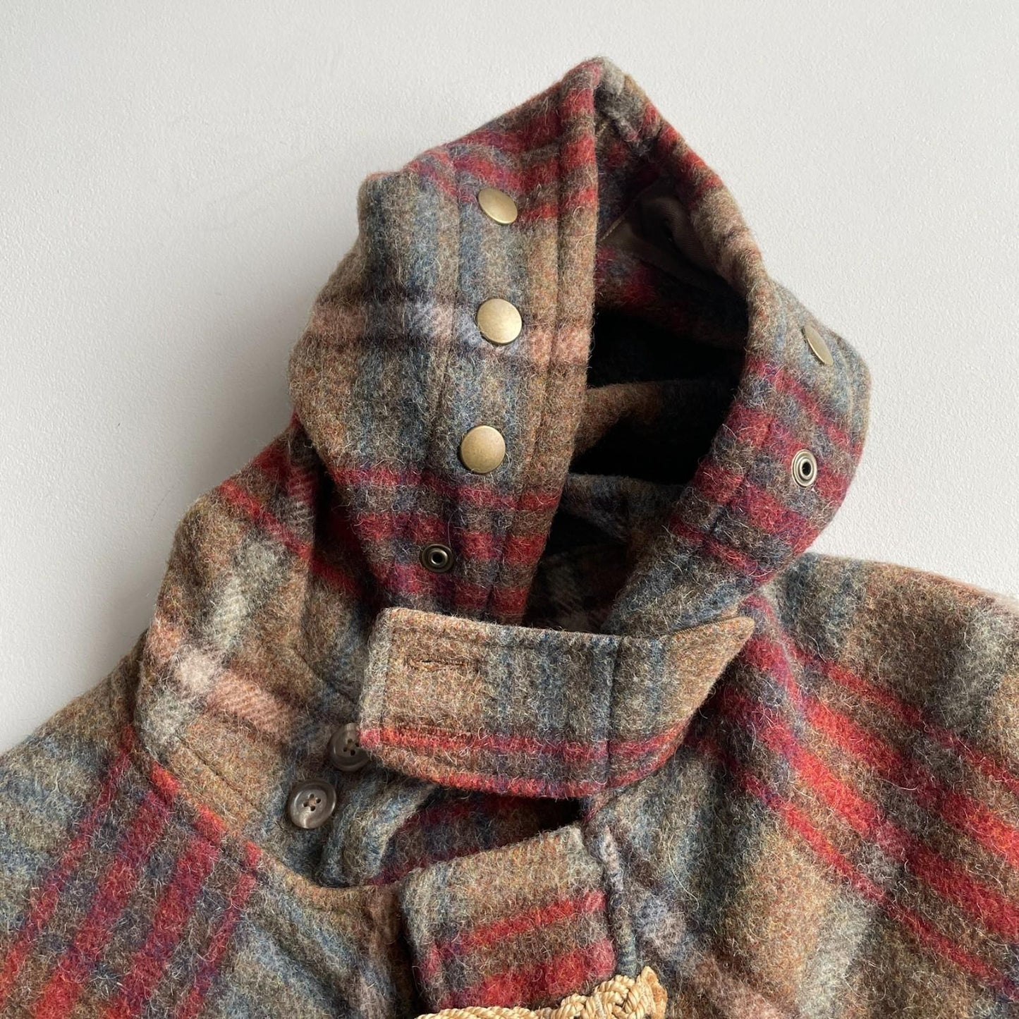 VNTG Polo Ralph Lauren (XL) Wool/Alpaca Brushed Plaid Duffle Coat