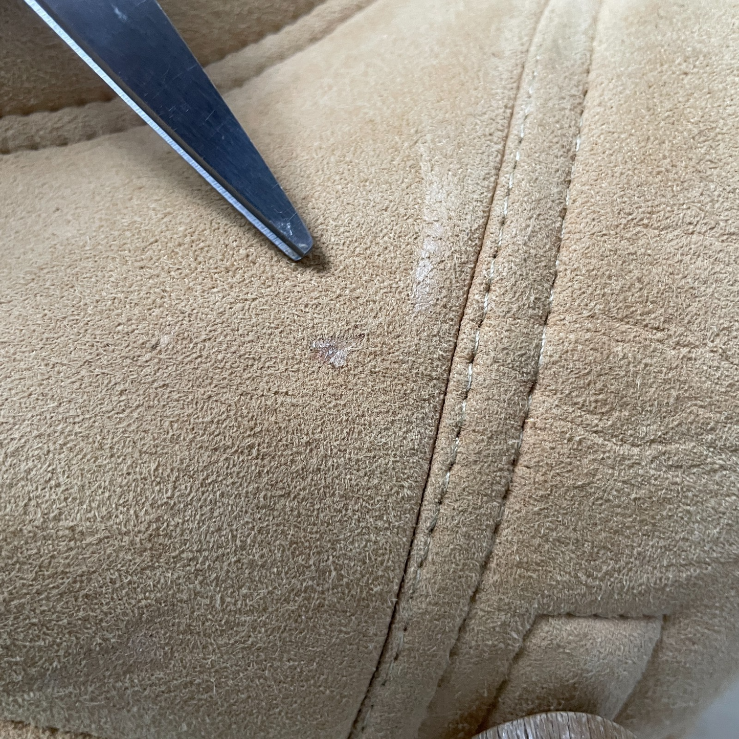 VNTG Knights Tailors (46 / XL) Genuine Leather Shearling Revere Collar Coat