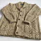 VNTG Polo Ralph Lauren (L) 100% Wool Melange Cable Hand-Knit Cardigan Sweater