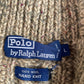 VNTG Polo Ralph Lauren (L) 100% Wool Melange Cable Hand-Knit Cardigan Sweater