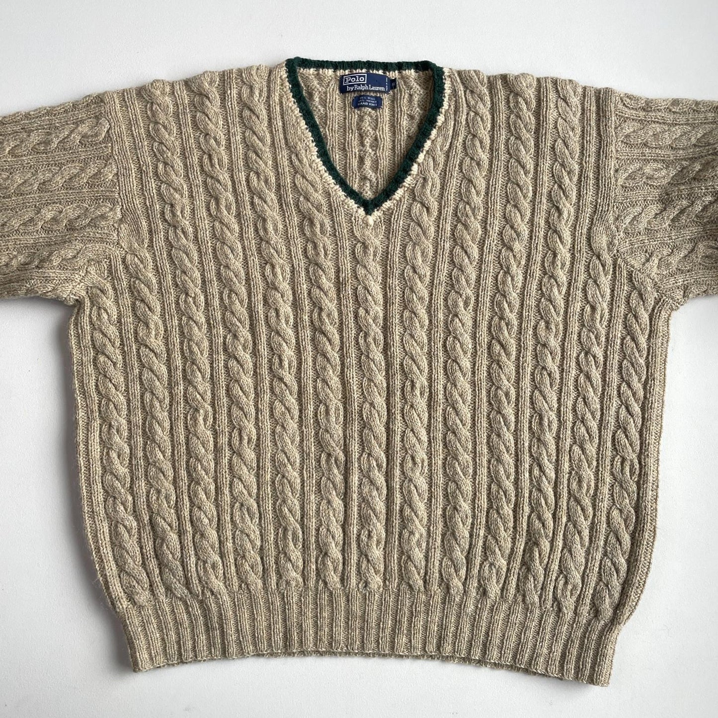 VVNTG Polo Ralph Lauren (XL) Wool/Alpaca Cable-Knit V-Neck Sweater