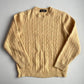 VNTG Brooks Brothers (L) Golden Yellow 100% Wool Cable Knit Sweater