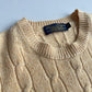 VNTG Brooks Brothers (L) Golden Yellow 100% Wool Cable Knit Sweater