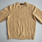 VNTG Brooks Brothers (L) Golden Yellow 100% Wool Cable Knit Sweater