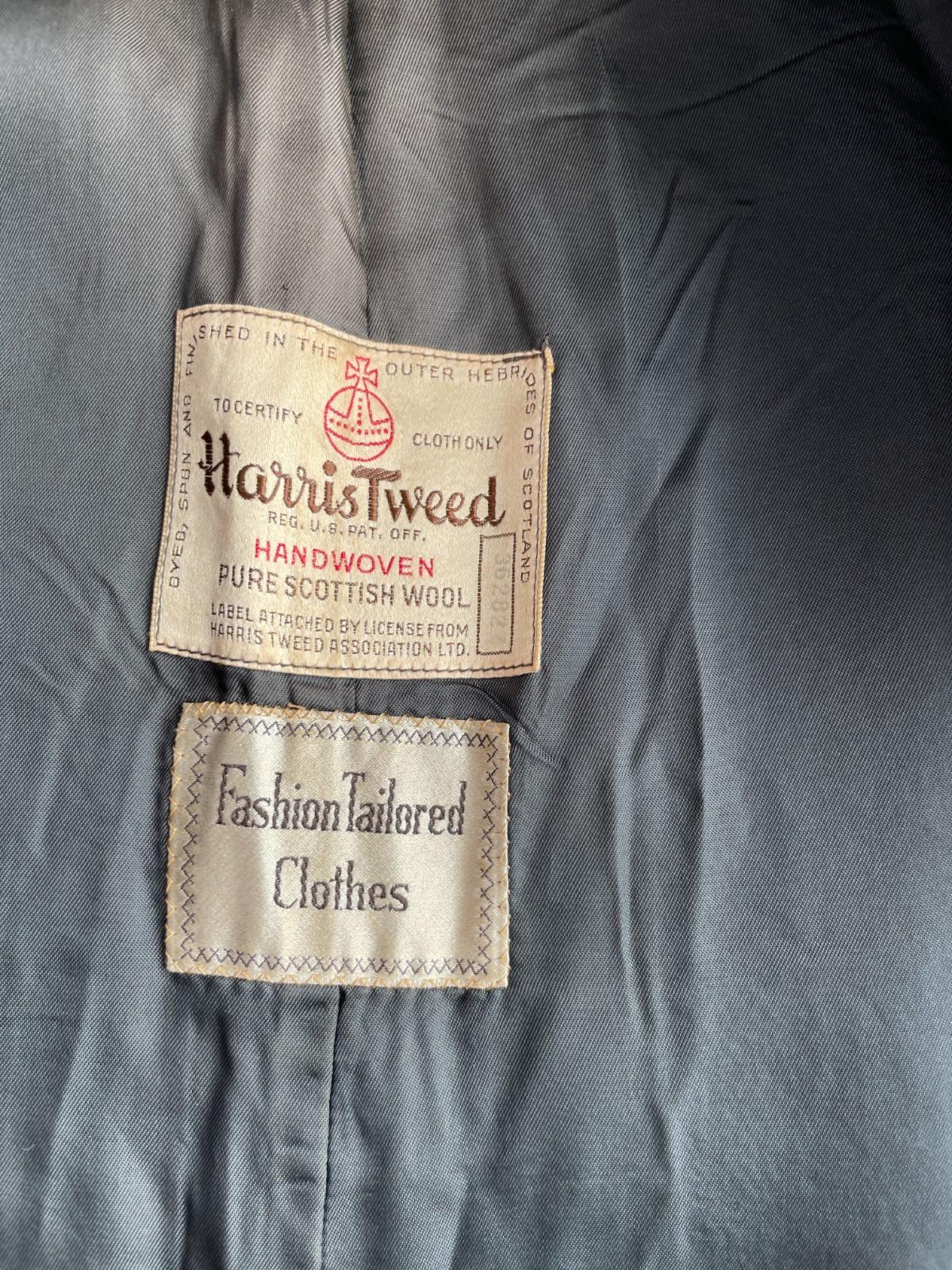 VNTG Harris Tweed (38R) 100% Wool Flecked Balmacaan Raglan Overcoat