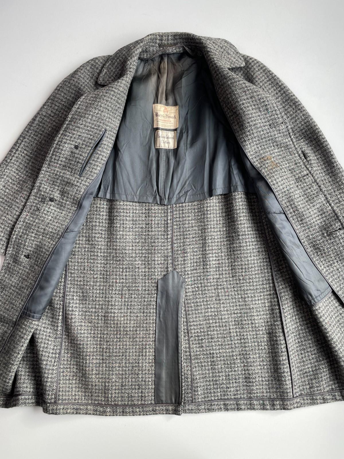 VNTG Harris Tweed (38R) 100% Wool Flecked Balmacaan Raglan Overcoat