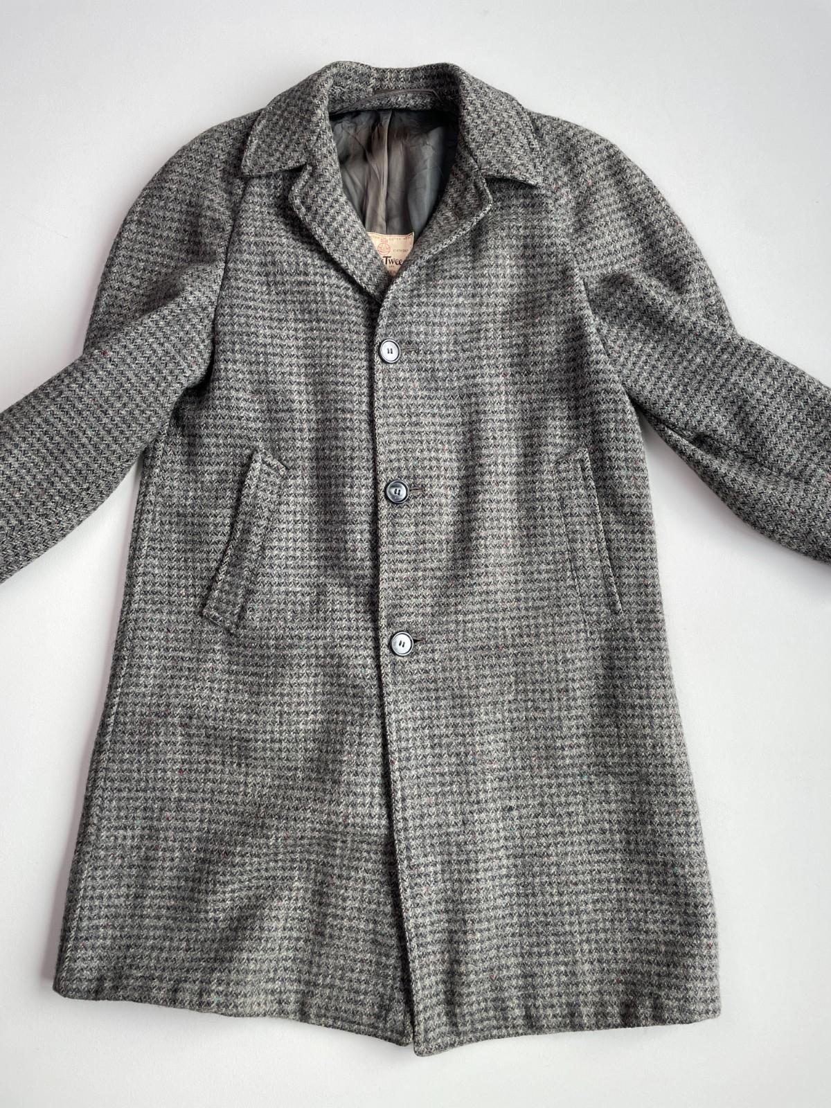 VNTG Harris Tweed (38R) 100% Wool Flecked Balmacaan Raglan Overcoat
