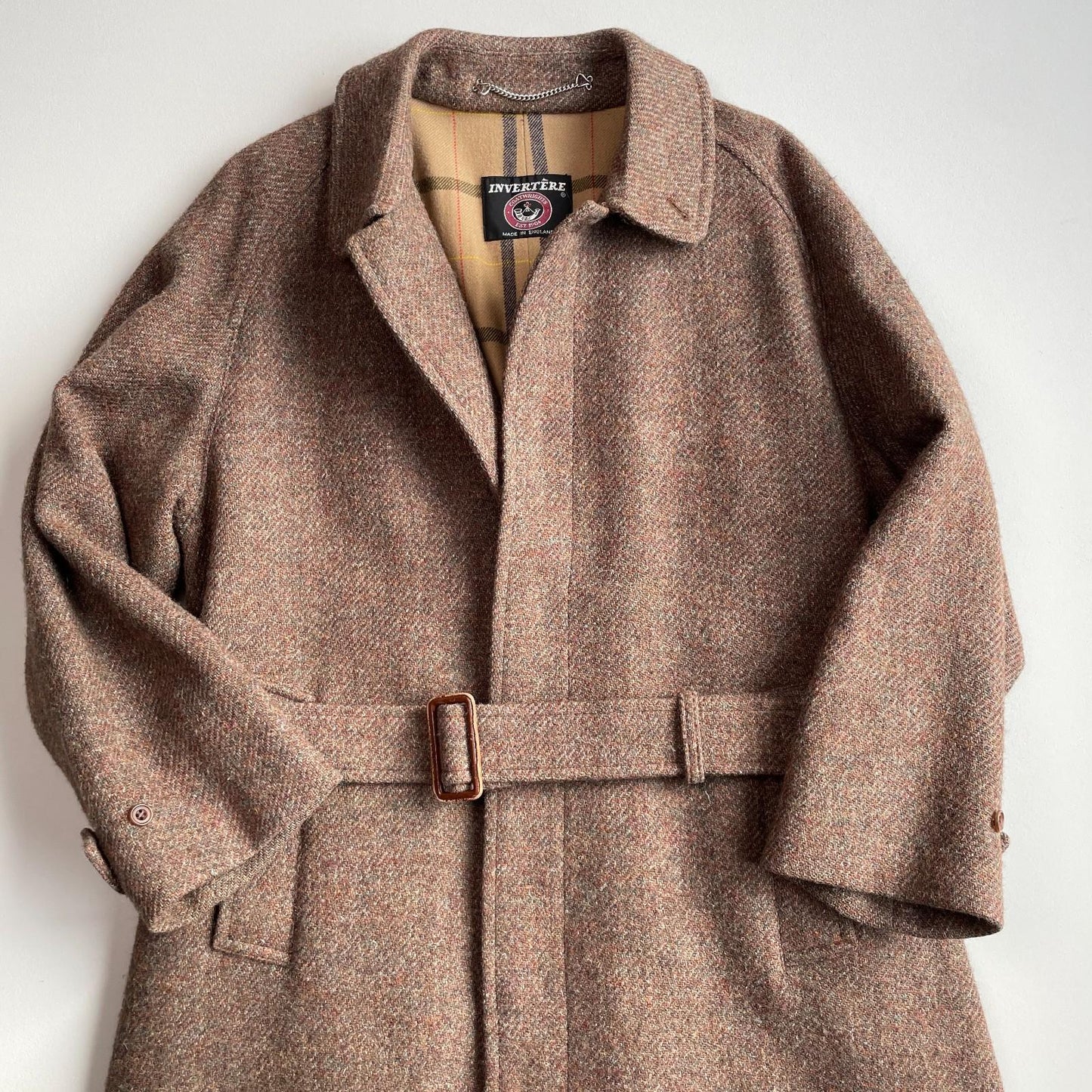 Invertere Coatwrights (38R) Wool Melange Balmacaan Belted Overcoat