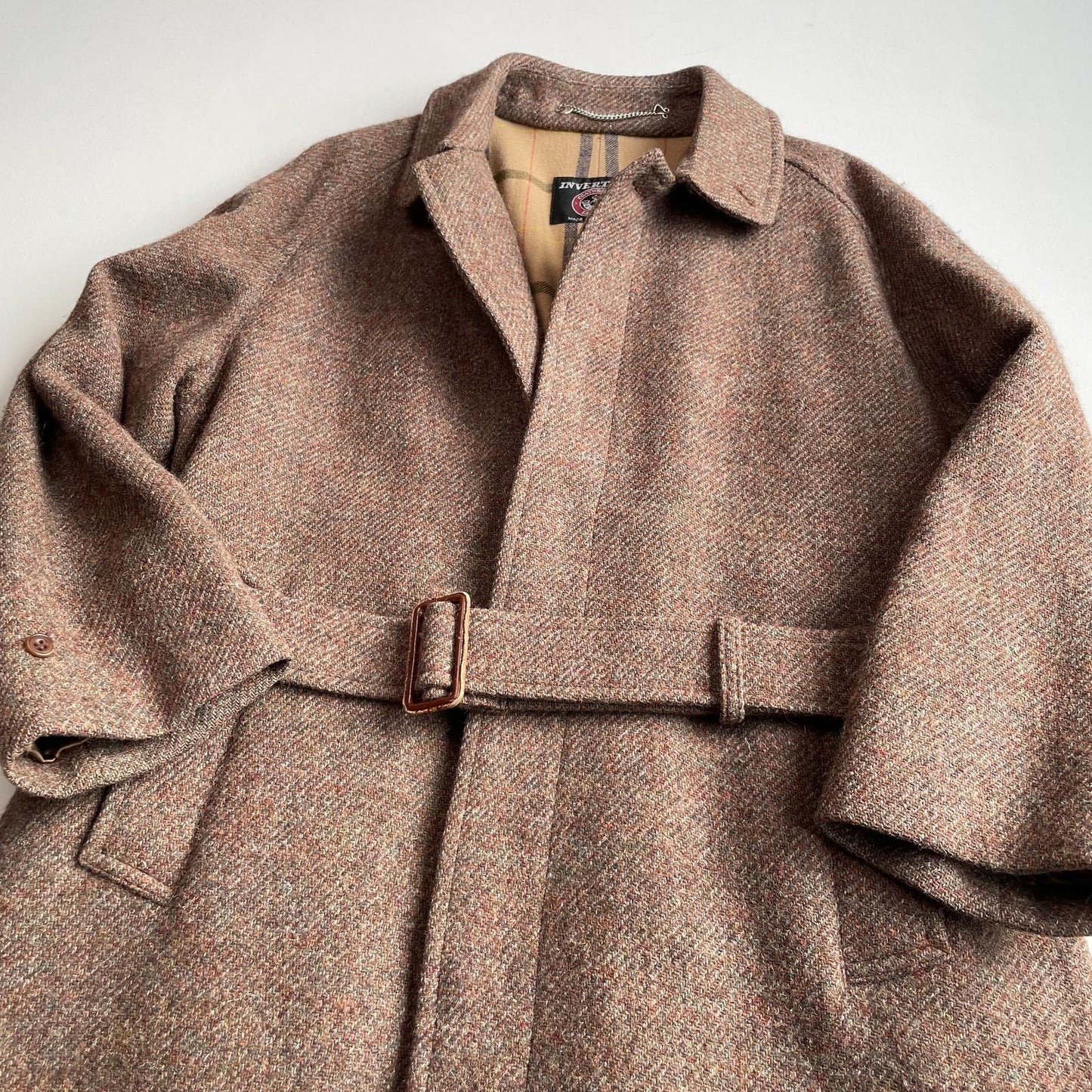 Invertere Coatwrights (38R) Wool Melange Balmacaan Belted Overcoat