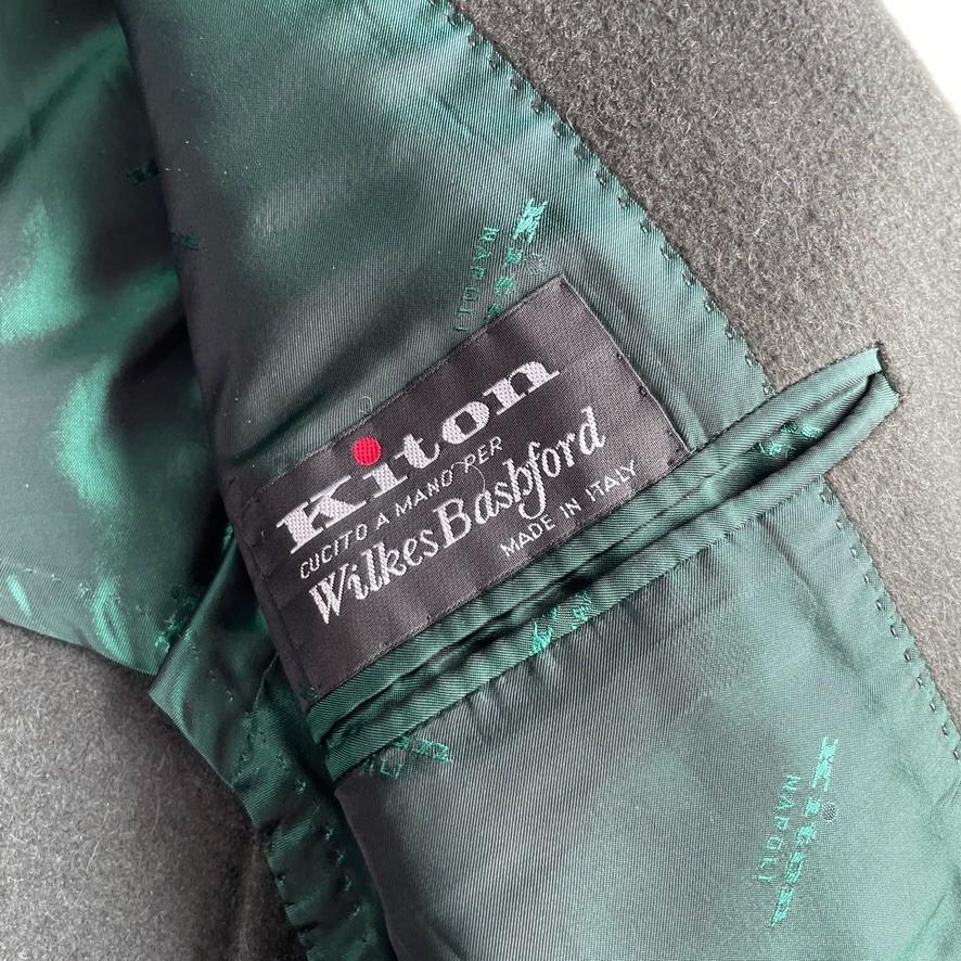 Kiton (56L Slim) 100% Cashmere 3-2 Roll Loden/Emerald Green Flannel Sports Coat