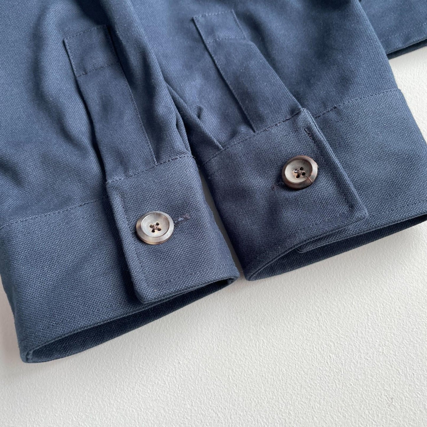 Drake's of London (L) Slate Blue Cotton Canvas Chore Coat Jacket