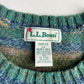 VNTG LL Bean (L) Shetland Wool Striped Multi-Color Sweater