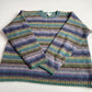 VNTG LL Bean (L) Shetland Wool Striped Multi-Color Sweater