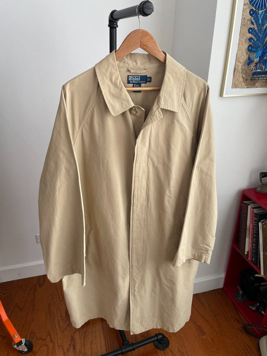 Polo Ralph Lauren (L) Cotton/Nylon Raglan Balmacaan Unlined Car Coat