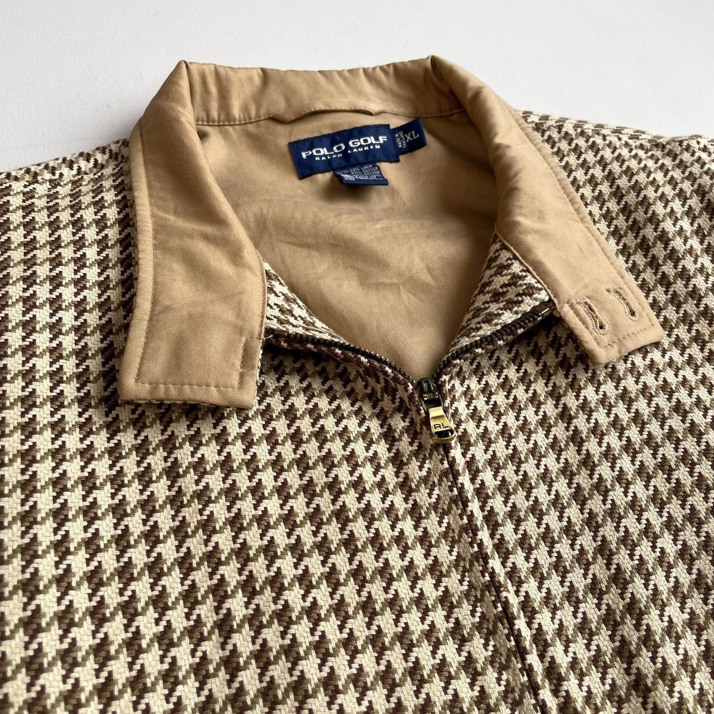 Ralph Lauren Polo Golf  (XL) Linen/Cotton Houndstooth Harrington Zip Jacket