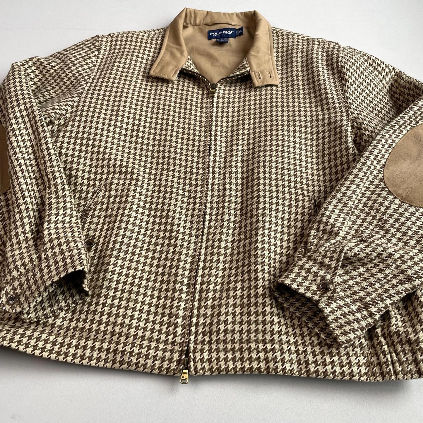 Ralph Lauren Polo Golf  (XL) Linen/Cotton Houndstooth Harrington Zip Jacket