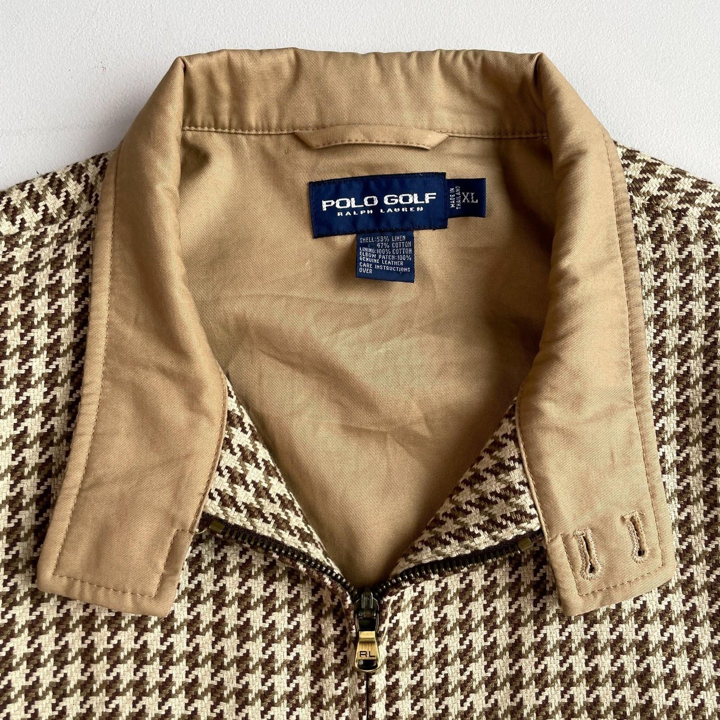 Ralph Lauren Polo Golf  (XL) Linen/Cotton Houndstooth Harrington Zip Jacket