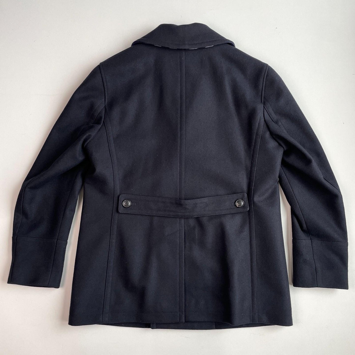 Burberry (XL)  Navy Blue Wool/Cashmere Gray Nova Check Peacoat