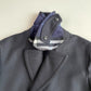 Burberry (XL)  Navy Blue Wool/Cashmere Gray Nova Check Peacoat