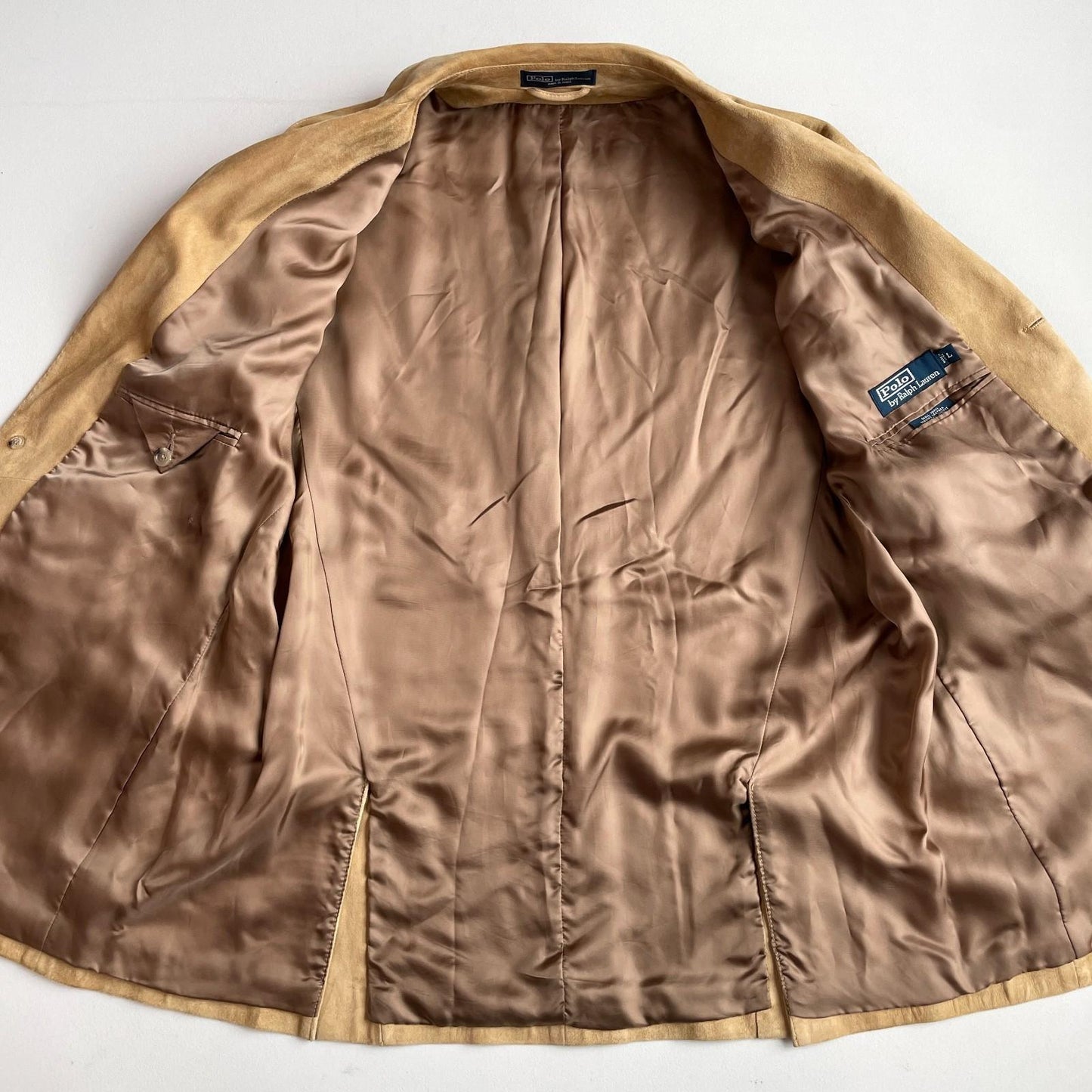 Polo Ralph Lauren (L) Hacking Equestrian Suede Leather Tan Sports Jacket Coat