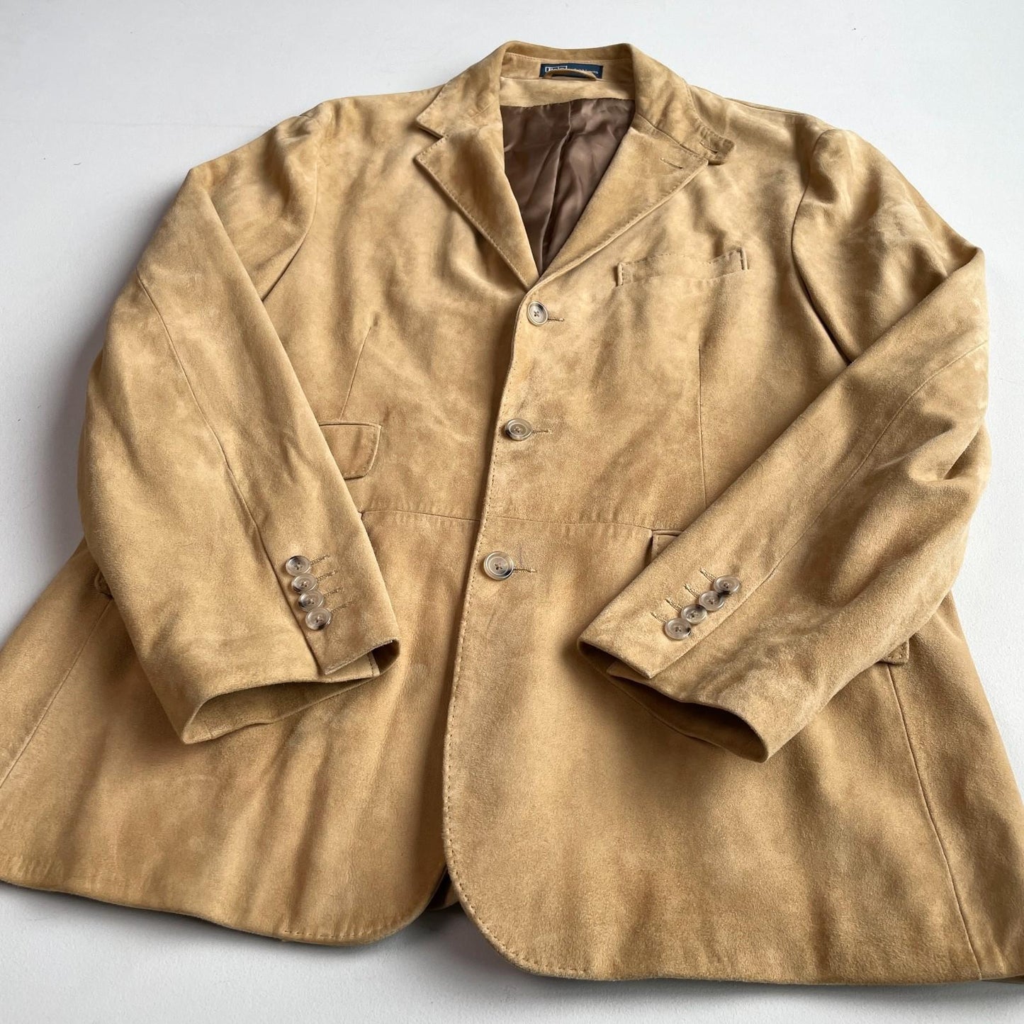 Polo Ralph Lauren (L) Hacking Equestrian Suede Leather Tan Sports Jacket Coat