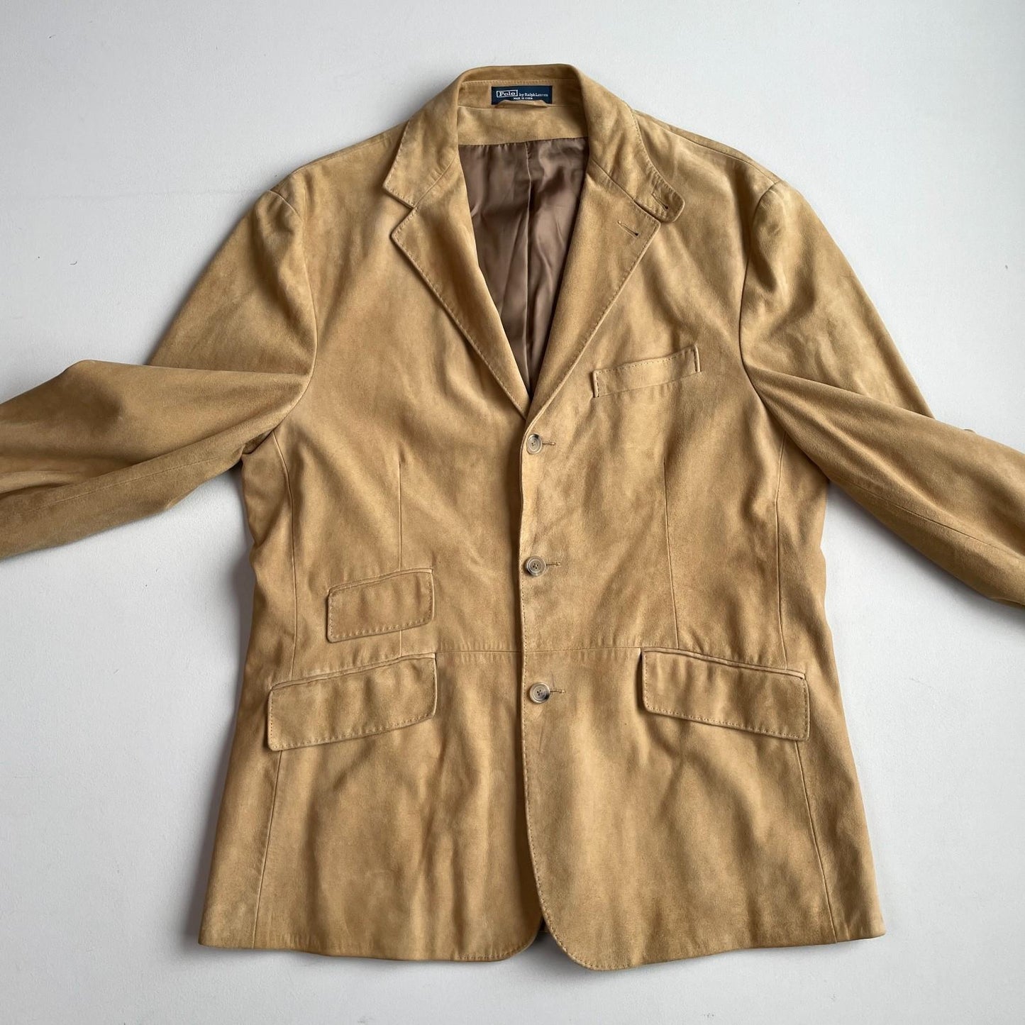 Polo Ralph Lauren (L) Hacking Equestrian Suede Leather Tan Sports Jacket Coat