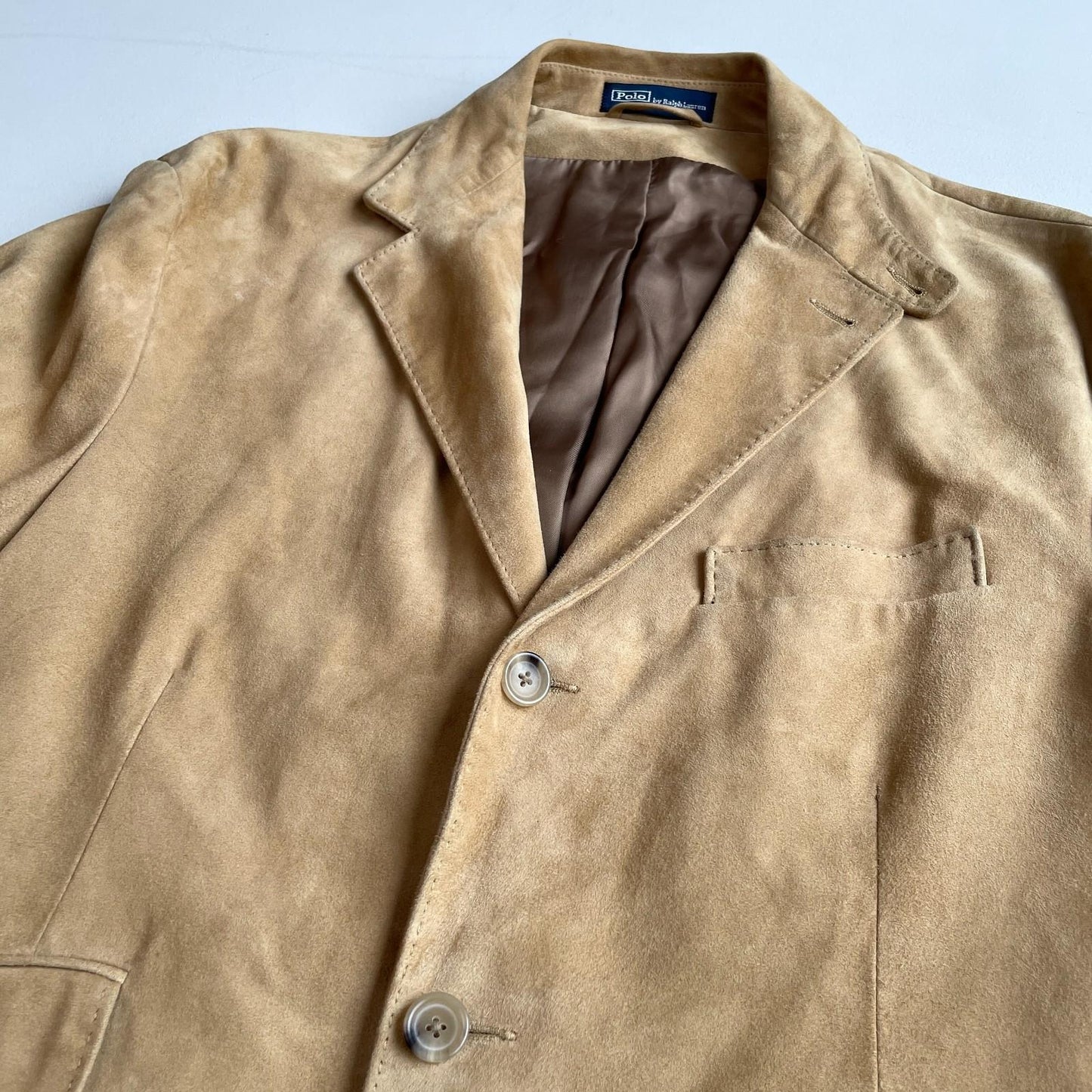 Polo Ralph Lauren (L) Hacking Equestrian Suede Leather Tan Sports Jacket Coat