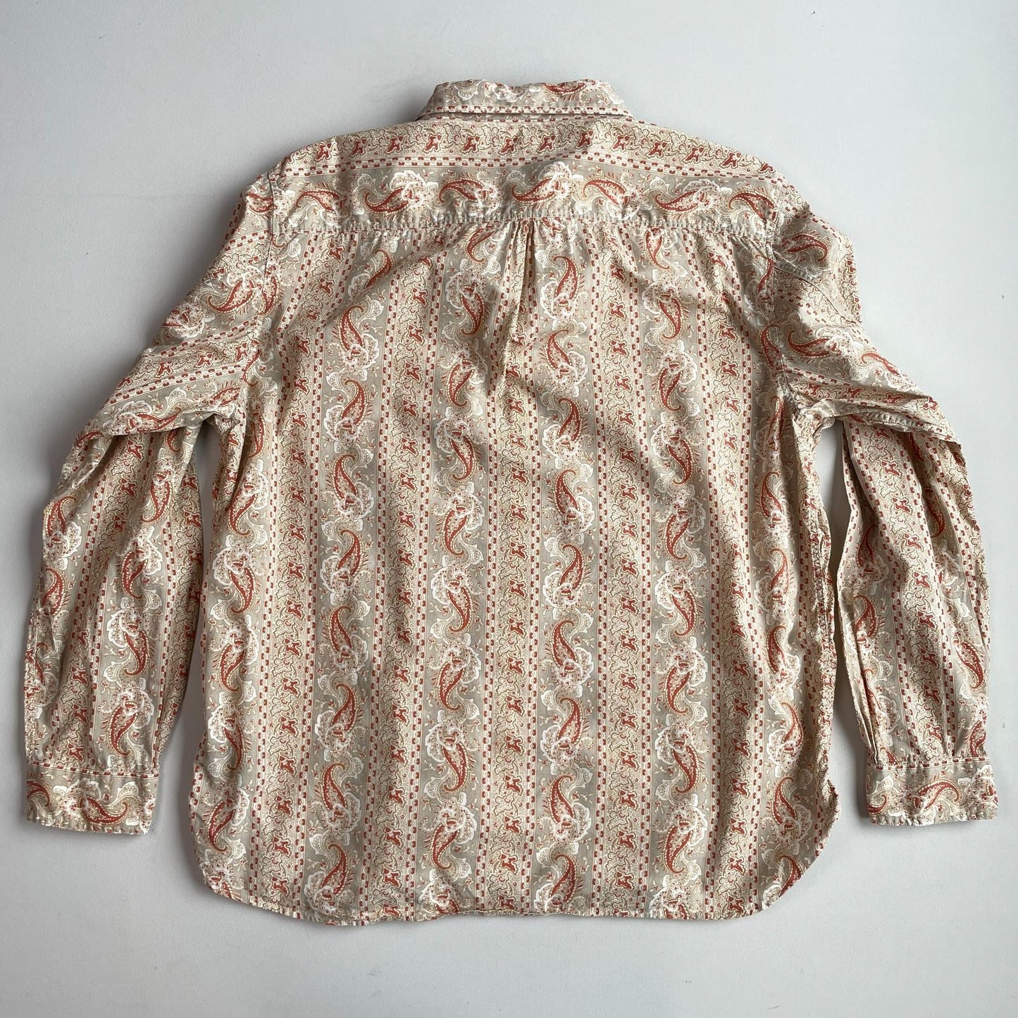 RRL Ralph Lauren (2XL) Western Paisley Terracotta Lightweight Cotton Shirt